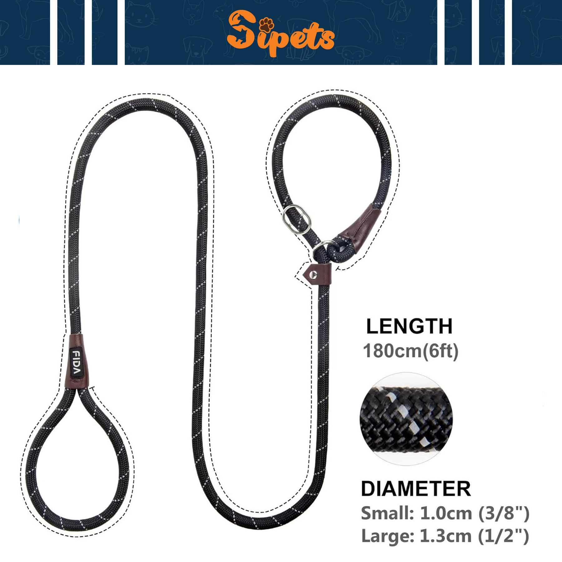 slip rope dog lead 1.8m, one size fits all, slip on rope leash