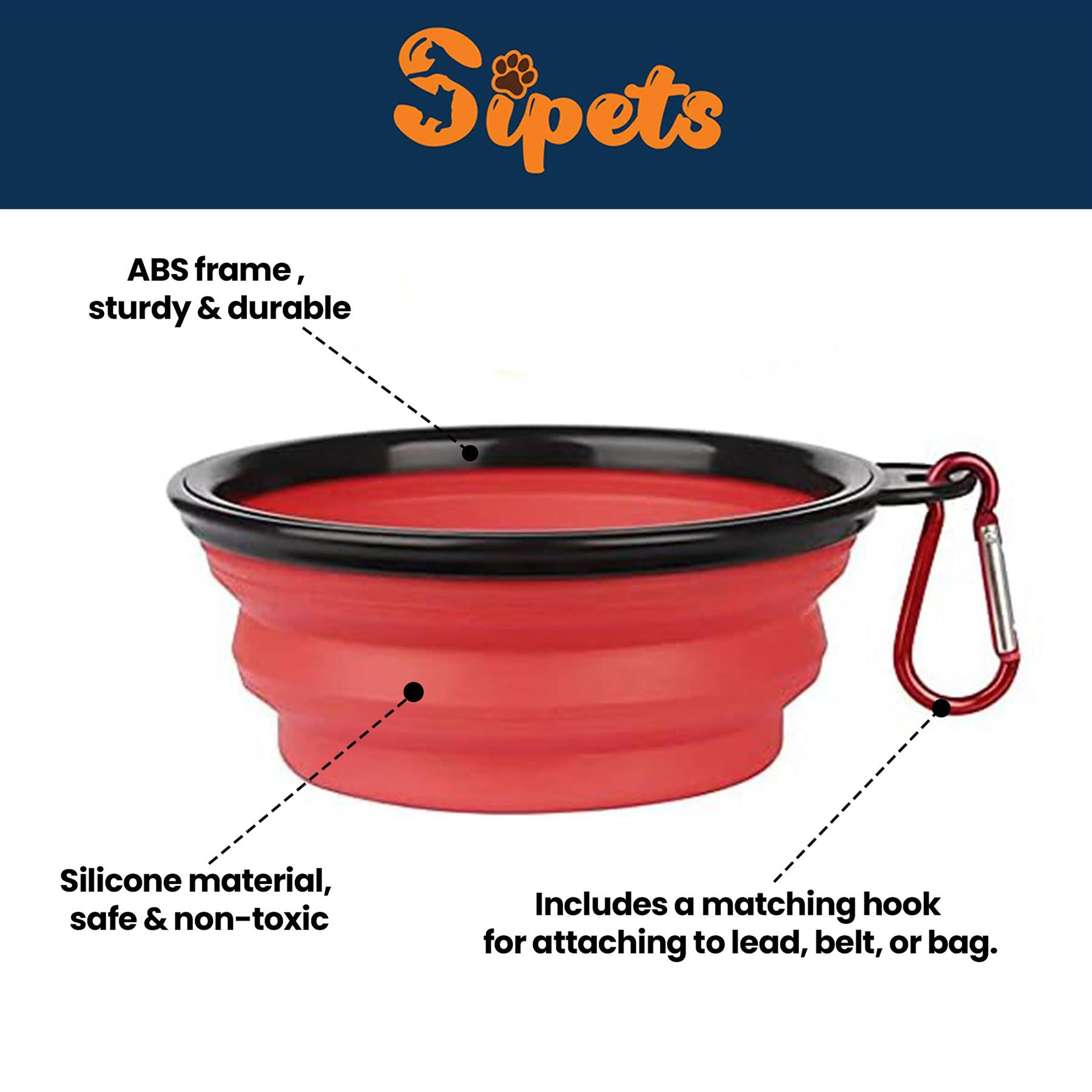 collapsible dog cat pet bowls food water feeding silicone portable travel