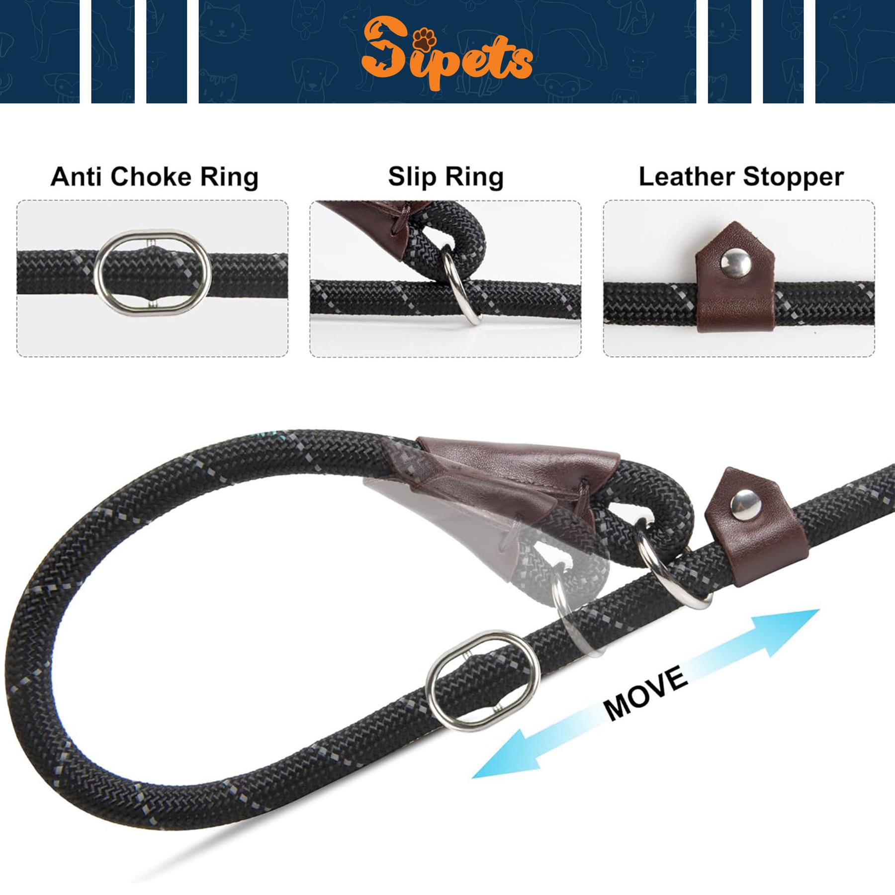 slip rope dog lead 1.8m, one size fits all, slip on rope leash