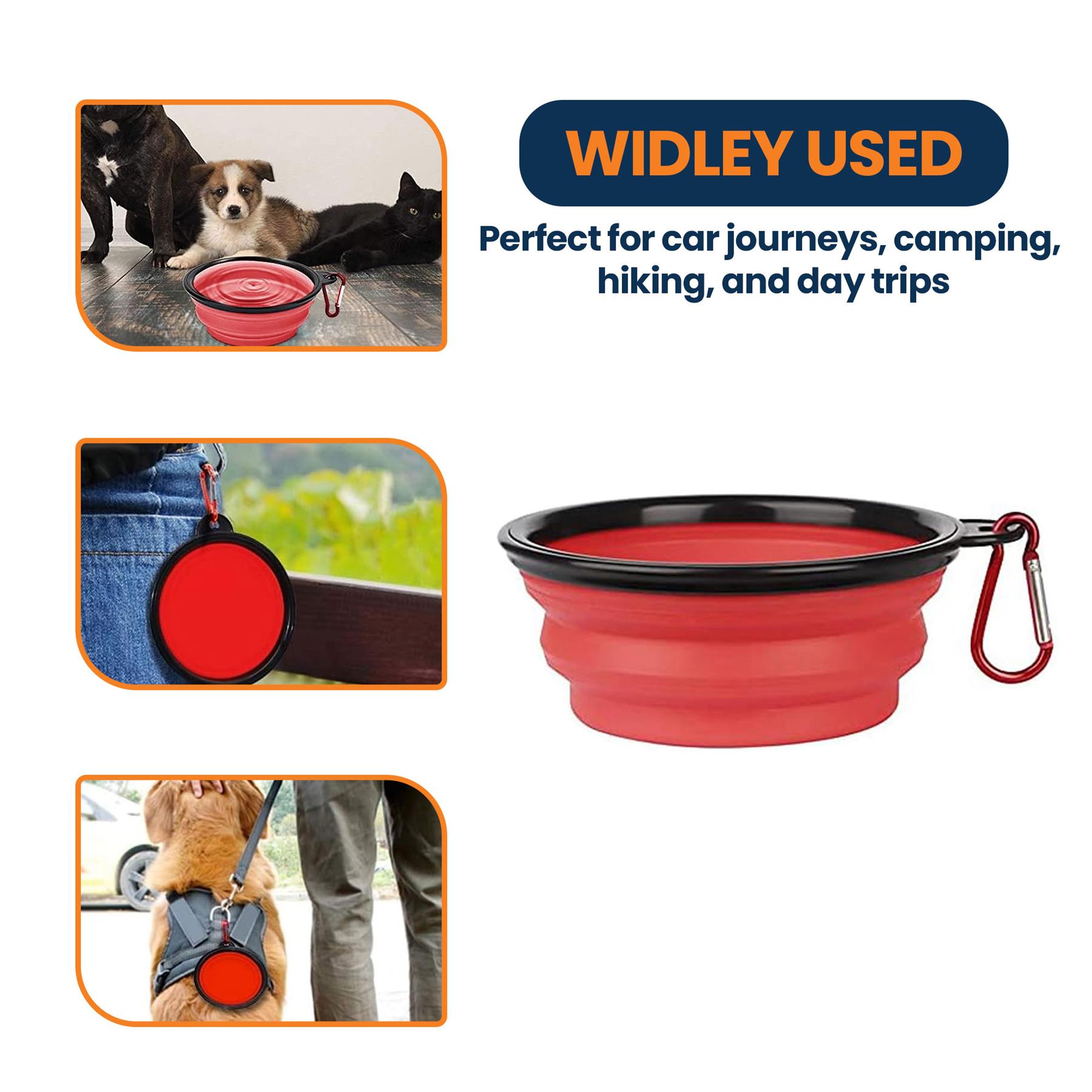 collapsible dog cat pet bowls food water feeding silicone portable travel