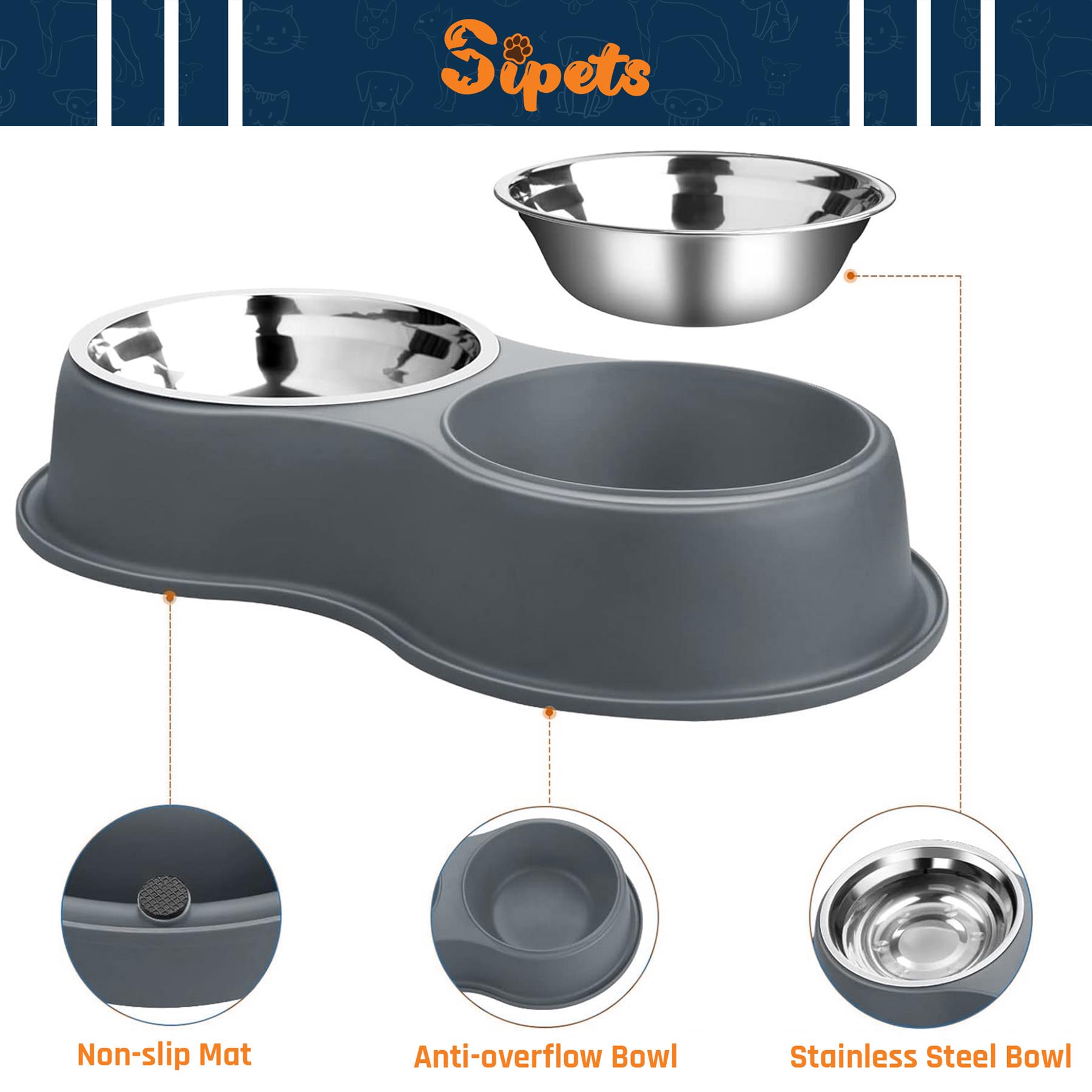 double dog bowl non slip stainless steel for food and water