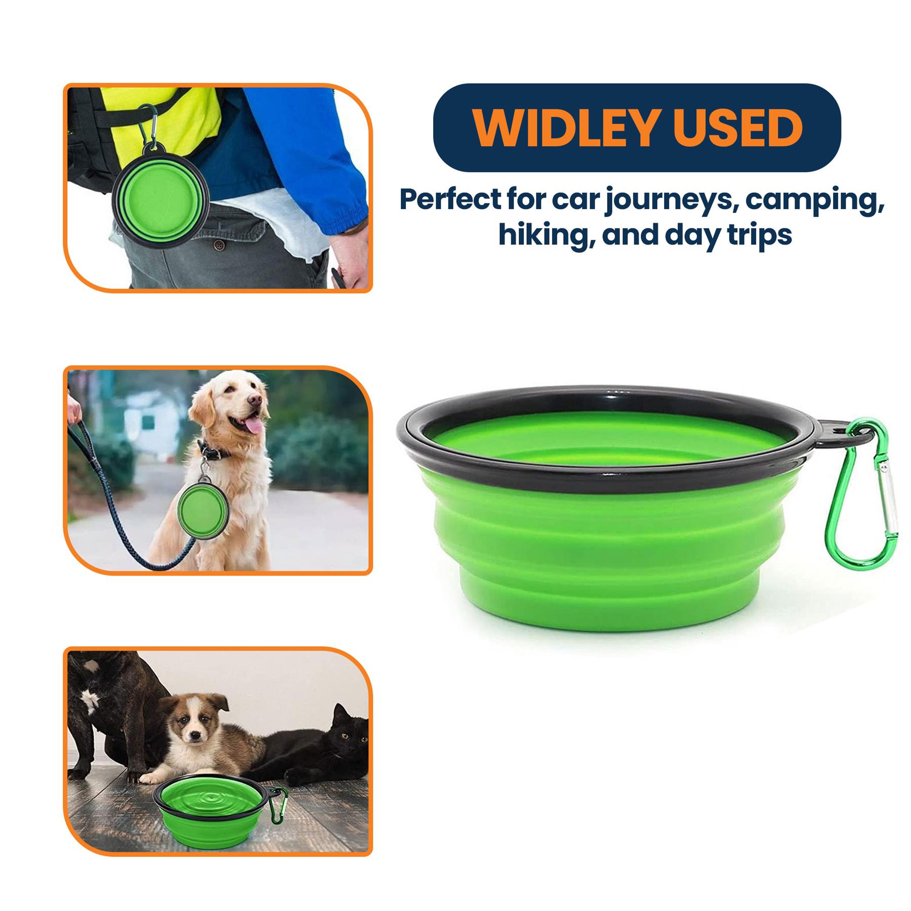 collapsible dog cat pet bowls food water feeding silicone portable travel