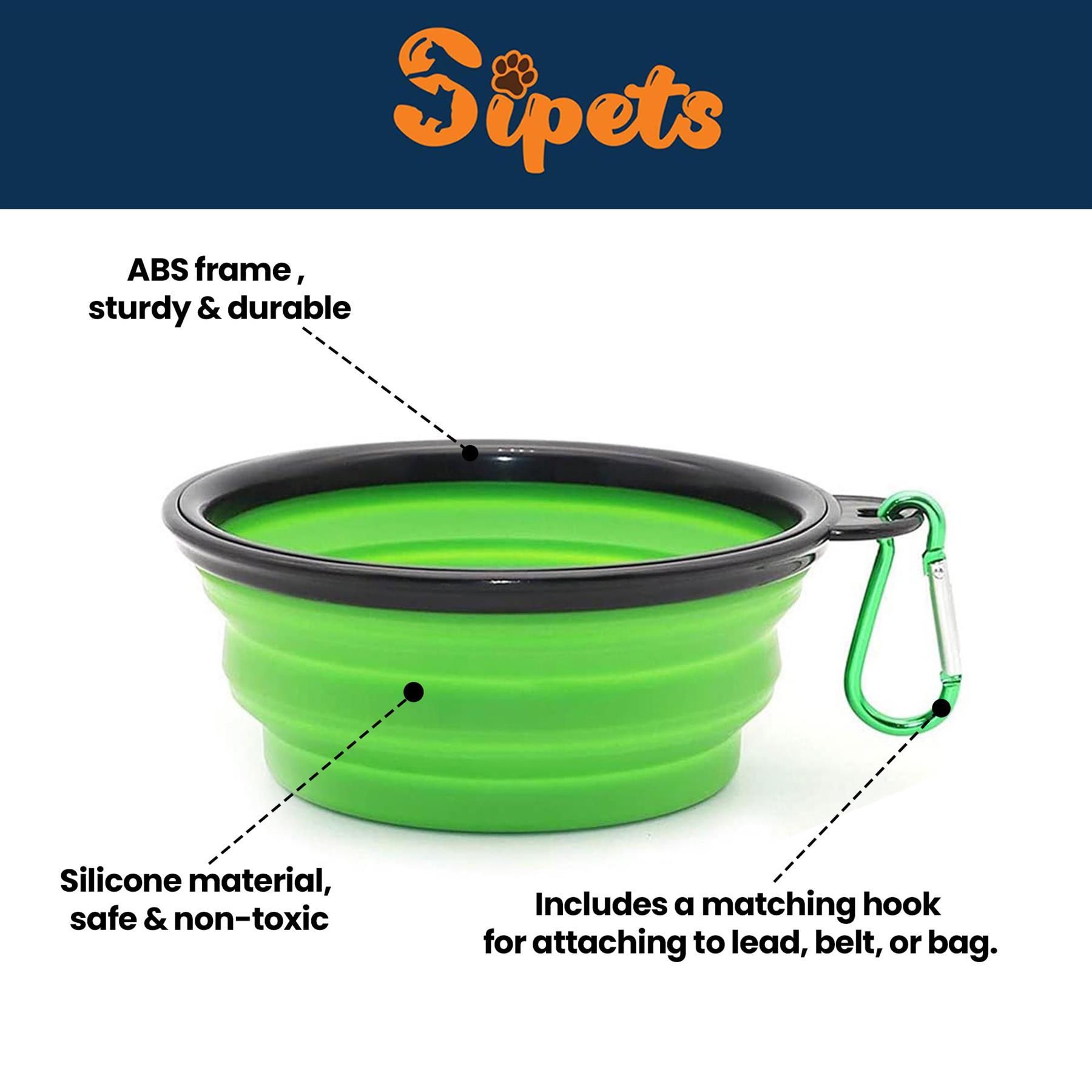 collapsible dog cat pet bowls food water feeding silicone portable travel