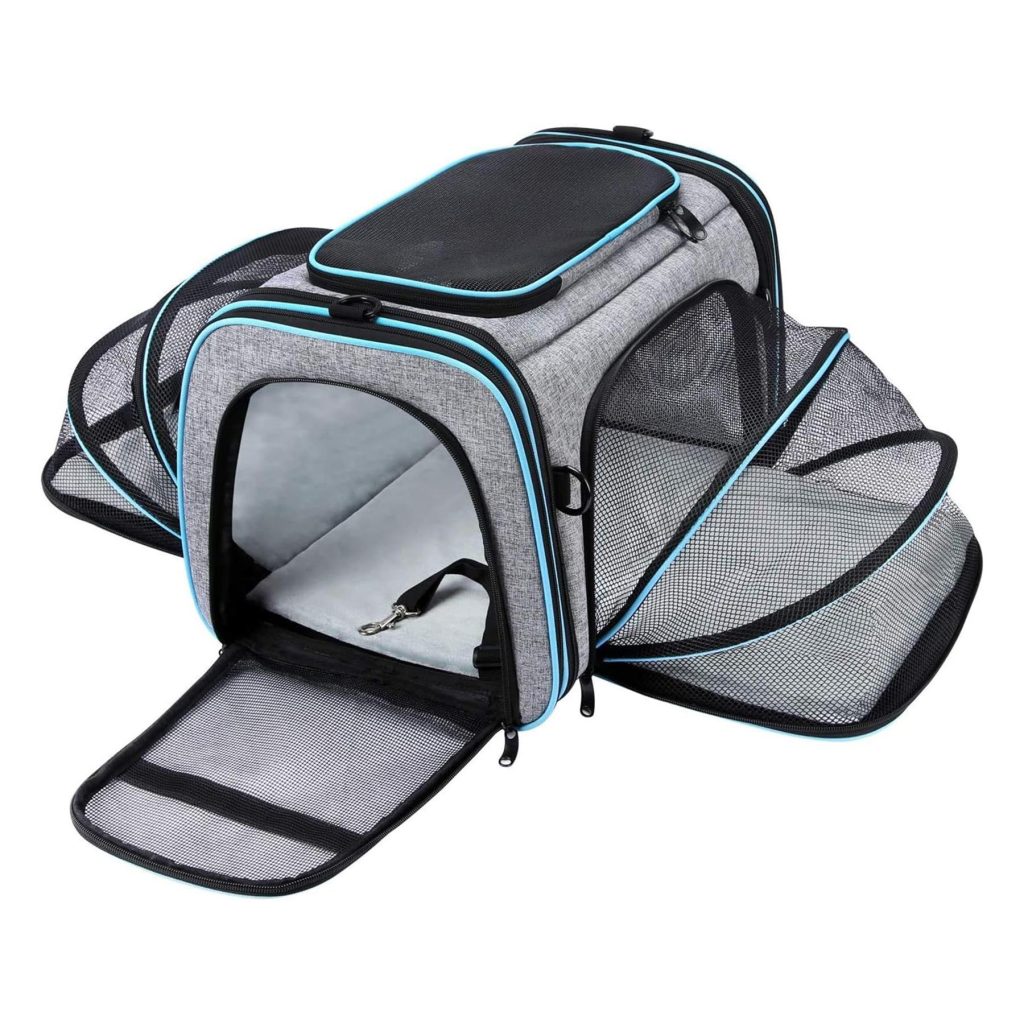 Expandable Pet Carrier Travel Friendly with Fleece Bed