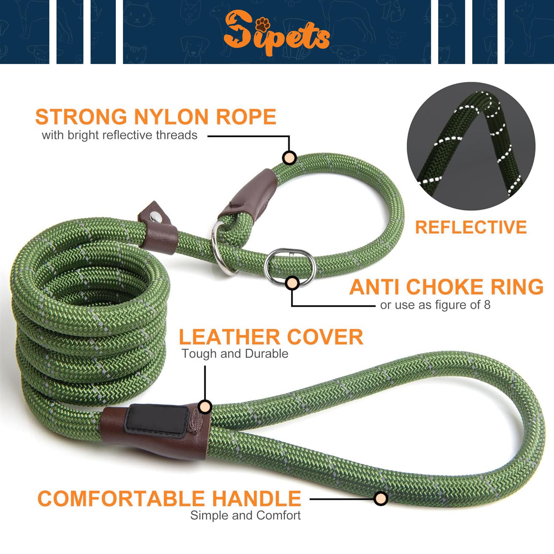 slip rope dog lead 1.8m, one size fits all, slip on rope leash