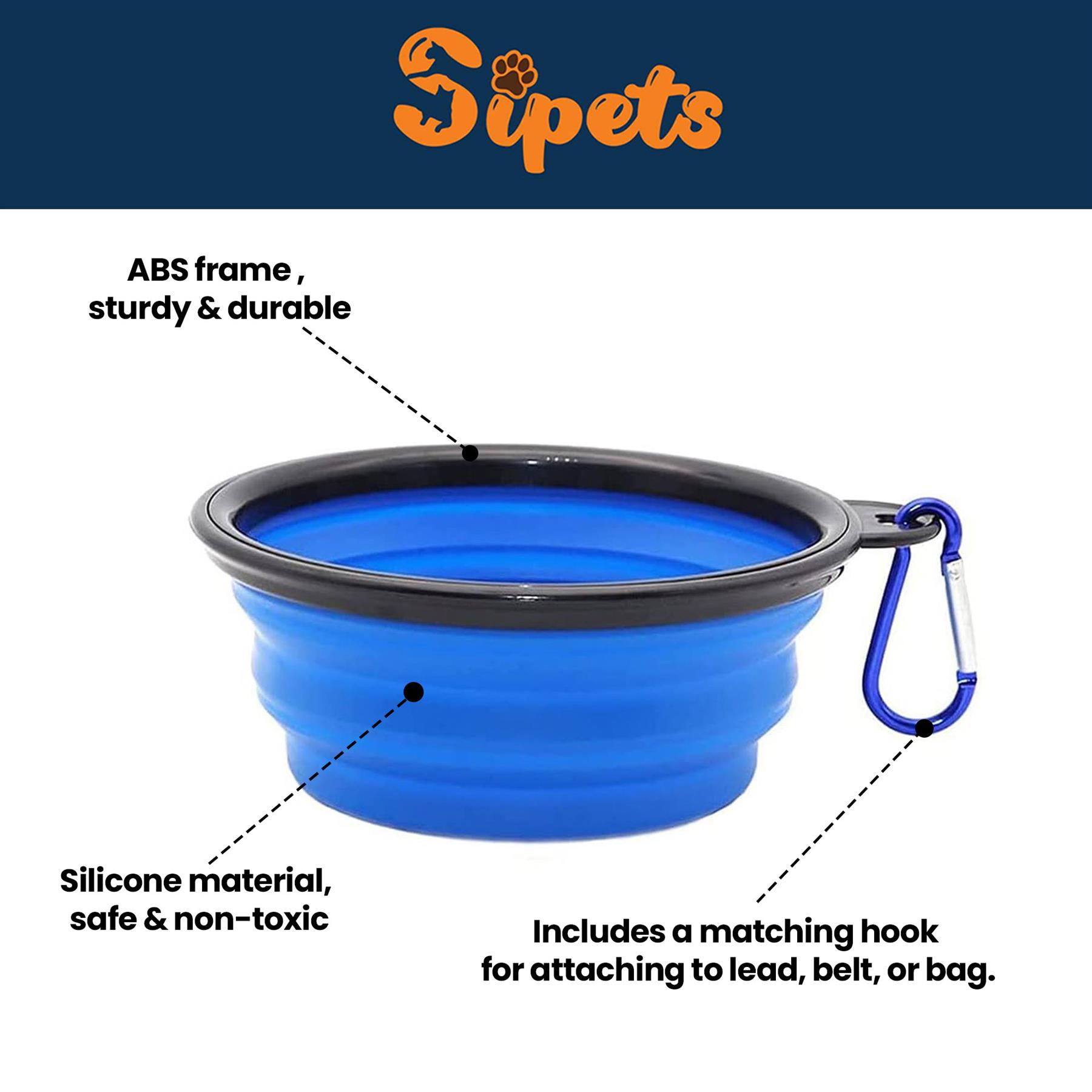 collapsible dog cat pet bowls food water feeding silicone portable travel