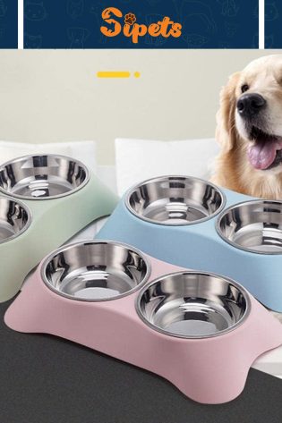 double dog bowl non slip stainless steel for food and water