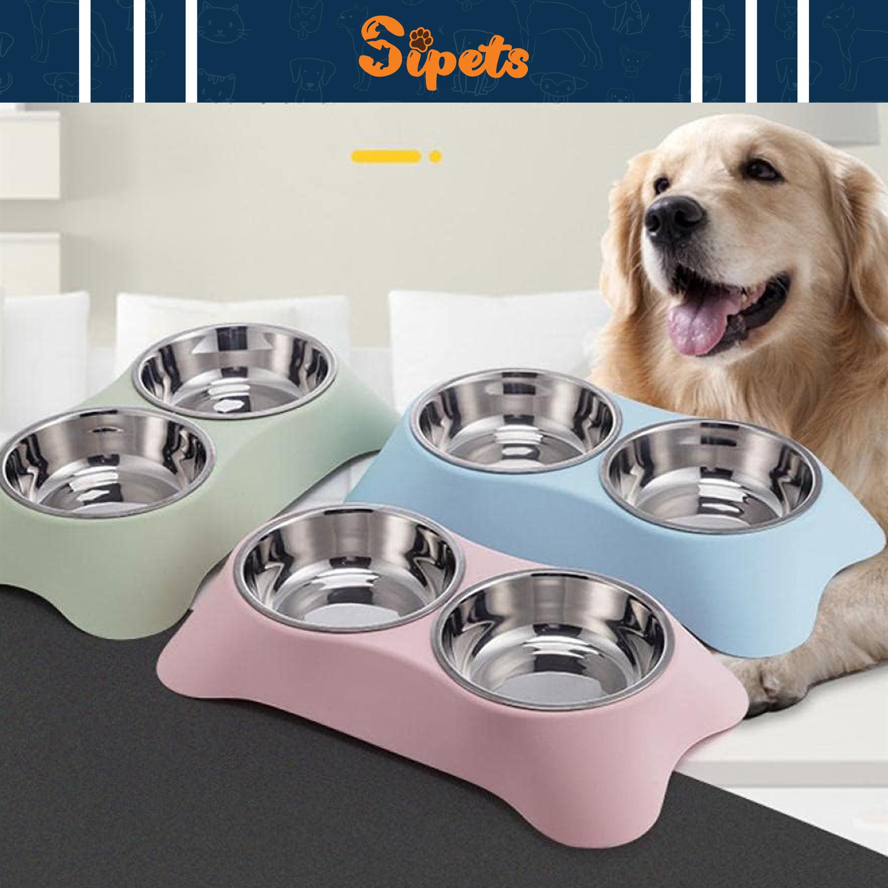 double dog bowl non slip stainless steel for food and water