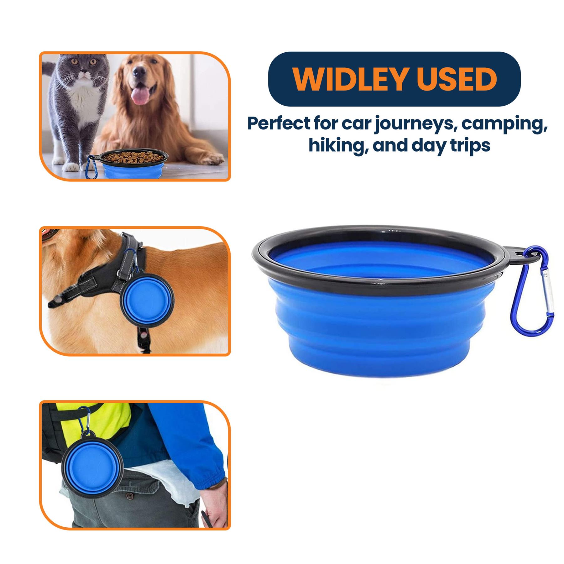 collapsible dog cat pet bowls food water feeding silicone portable travel