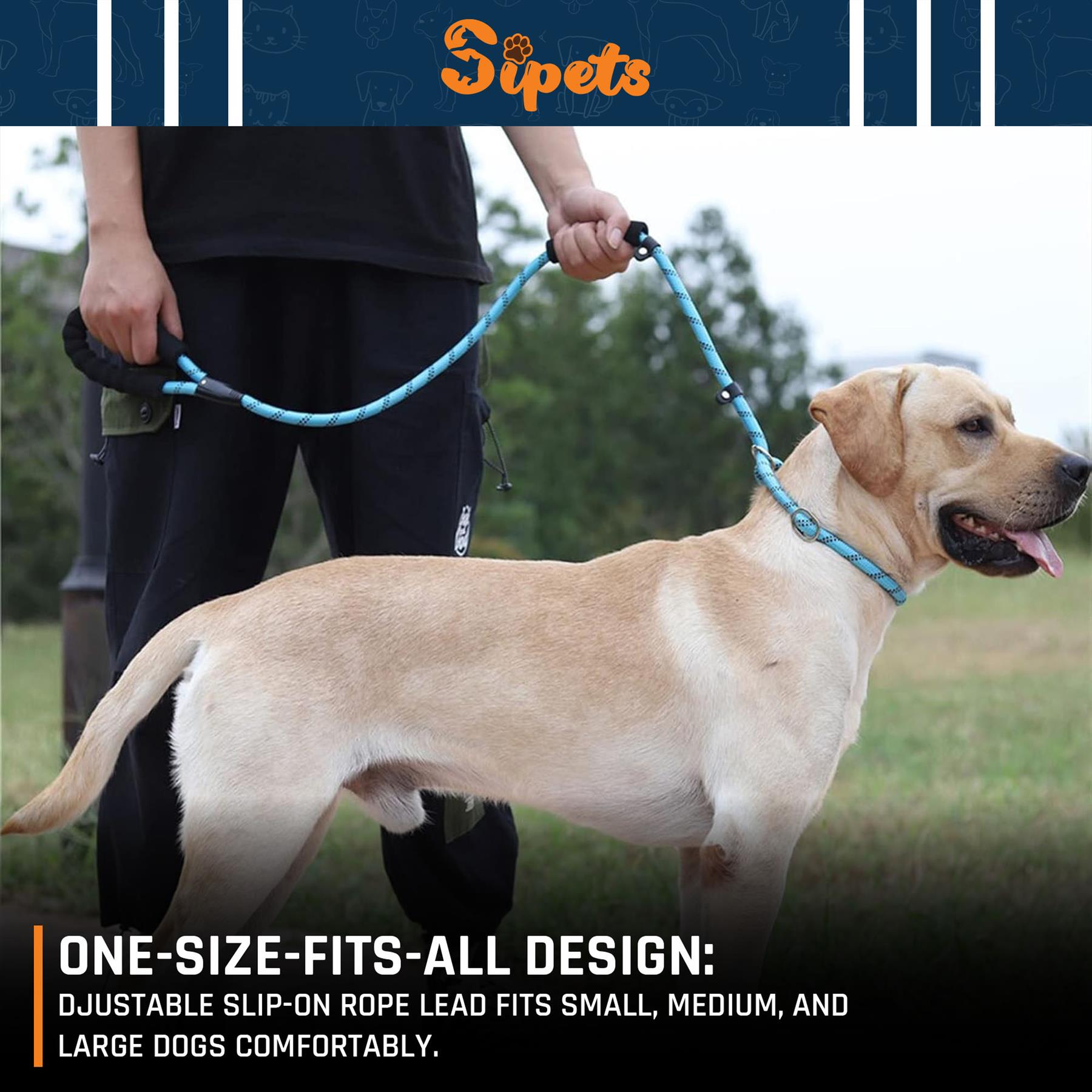 slip rope dog lead 1.8m, one size fits all, slip on rope leash