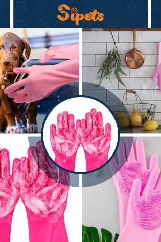 pet grooming cleaning gloves silicone heat resistant, multi purpose scrubber mitts